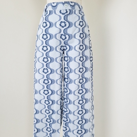 BLUE Aritzia Sunday Best Sun-deh Jaden Tapered Pants Low Mid Rise Tailored - Picture 3 of 13